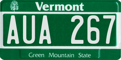 VT license plate AUA267