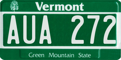 VT license plate AUA272
