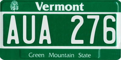 VT license plate AUA276
