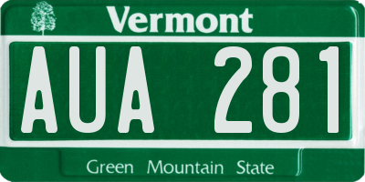 VT license plate AUA281