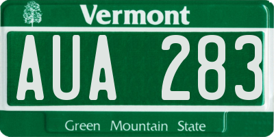 VT license plate AUA283