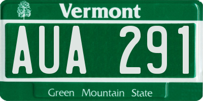 VT license plate AUA291