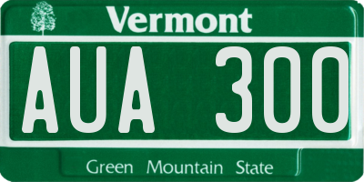 VT license plate AUA300