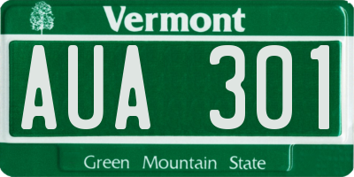 VT license plate AUA301