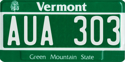 VT license plate AUA303