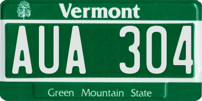 VT license plate AUA304