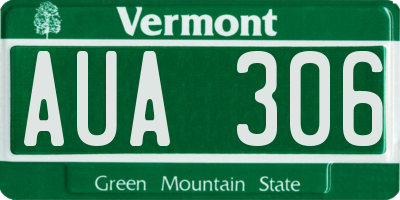 VT license plate AUA306