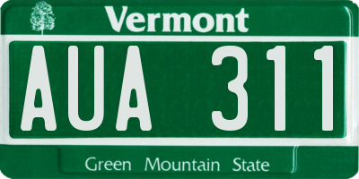 VT license plate AUA311