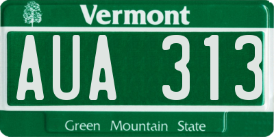 VT license plate AUA313