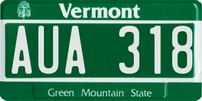 VT license plate AUA318