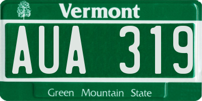 VT license plate AUA319