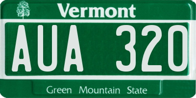 VT license plate AUA320