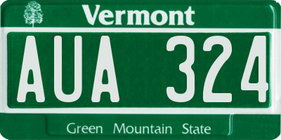 VT license plate AUA324