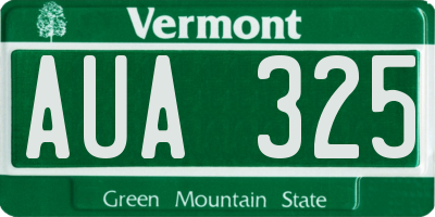 VT license plate AUA325