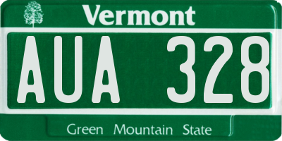 VT license plate AUA328
