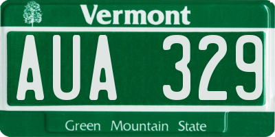 VT license plate AUA329