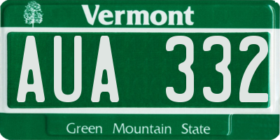 VT license plate AUA332