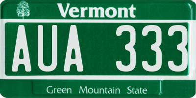 VT license plate AUA333
