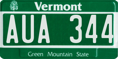 VT license plate AUA344