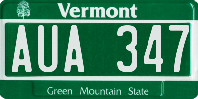 VT license plate AUA347