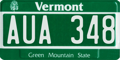 VT license plate AUA348