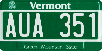 VT license plate AUA351