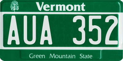 VT license plate AUA352