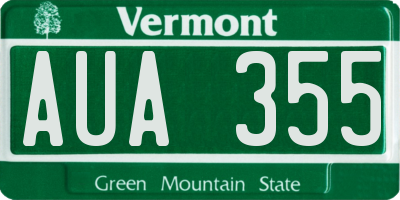 VT license plate AUA355