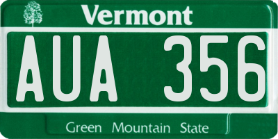 VT license plate AUA356