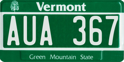 VT license plate AUA367