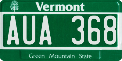 VT license plate AUA368