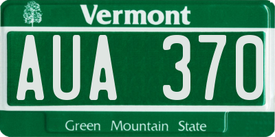 VT license plate AUA370