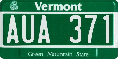 VT license plate AUA371
