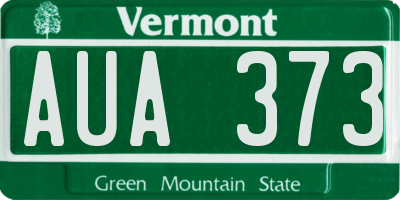 VT license plate AUA373