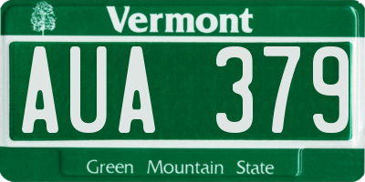 VT license plate AUA379
