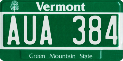 VT license plate AUA384