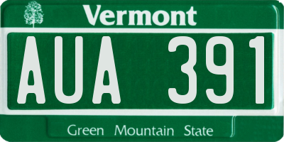 VT license plate AUA391