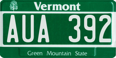 VT license plate AUA392