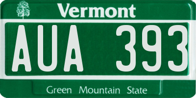 VT license plate AUA393