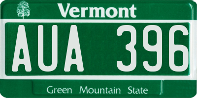 VT license plate AUA396