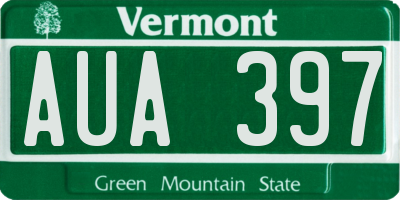 VT license plate AUA397