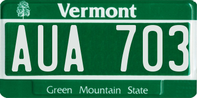 VT license plate AUA703