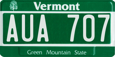 VT license plate AUA707