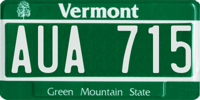 VT license plate AUA715