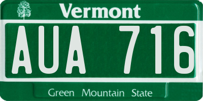 VT license plate AUA716