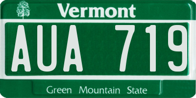 VT license plate AUA719