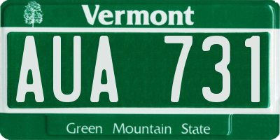 VT license plate AUA731