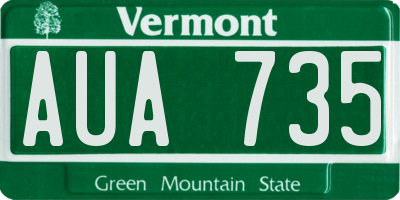 VT license plate AUA735