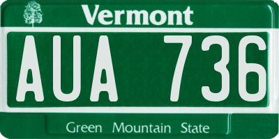 VT license plate AUA736