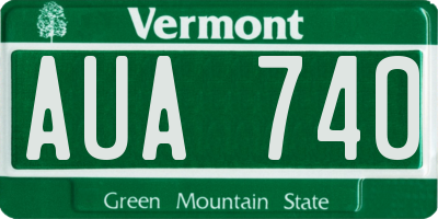 VT license plate AUA740